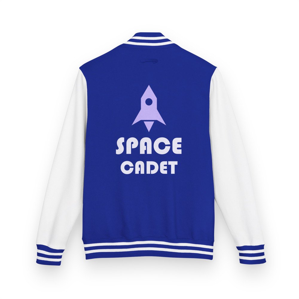 Planetinio Space Cadet Varsity Jacket in Royal Blue/Arctic White
