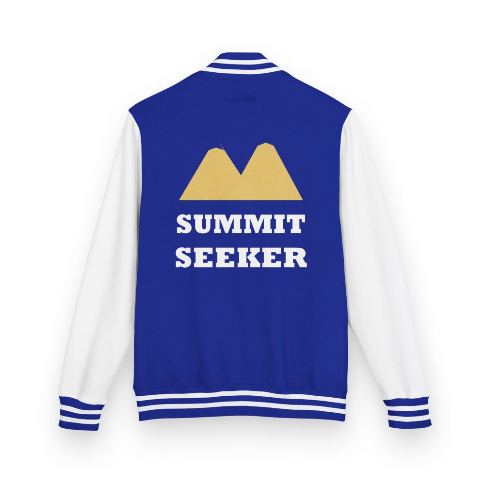 Geographical Effect Summit Seeker Varsity Jacket in Royal Blue/Arctic White