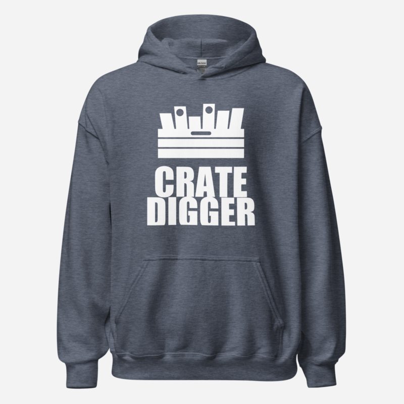 DJ Burna Crate Digger Hoodie in Heather Sport Dark Navy