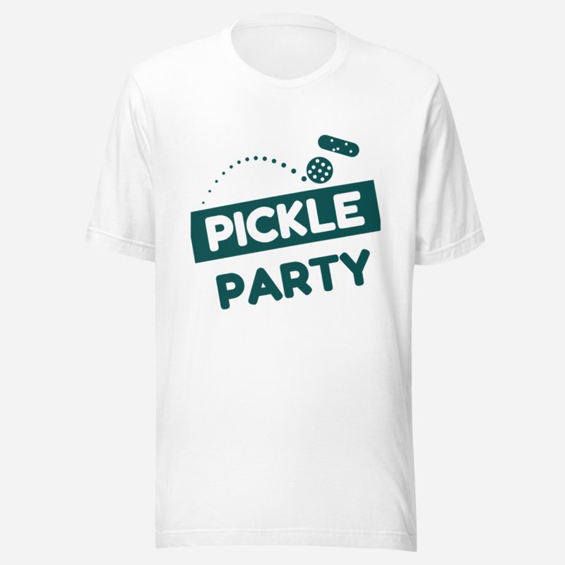 Sensational Pickleball Pickle Party Tee in White