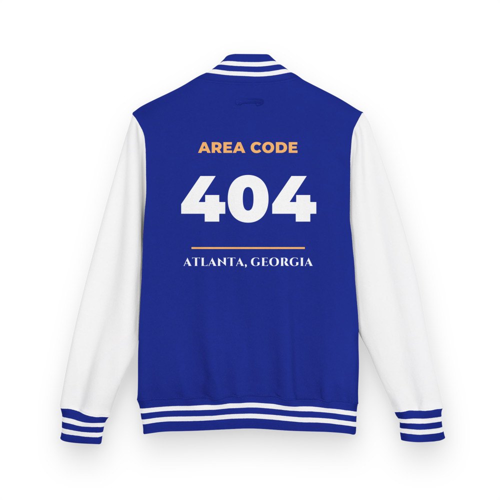 ATL Quality Area Code 404 Varsity Jacket in Royal Blue/Arctic White