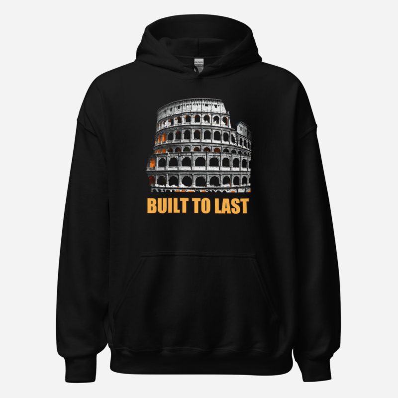 Fire Empire Built To Last Colosseum Fire Hoodie in Black