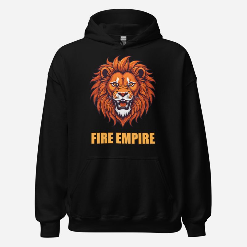 Fire Empire Fire Empire Flame Lion Hoodie in Black