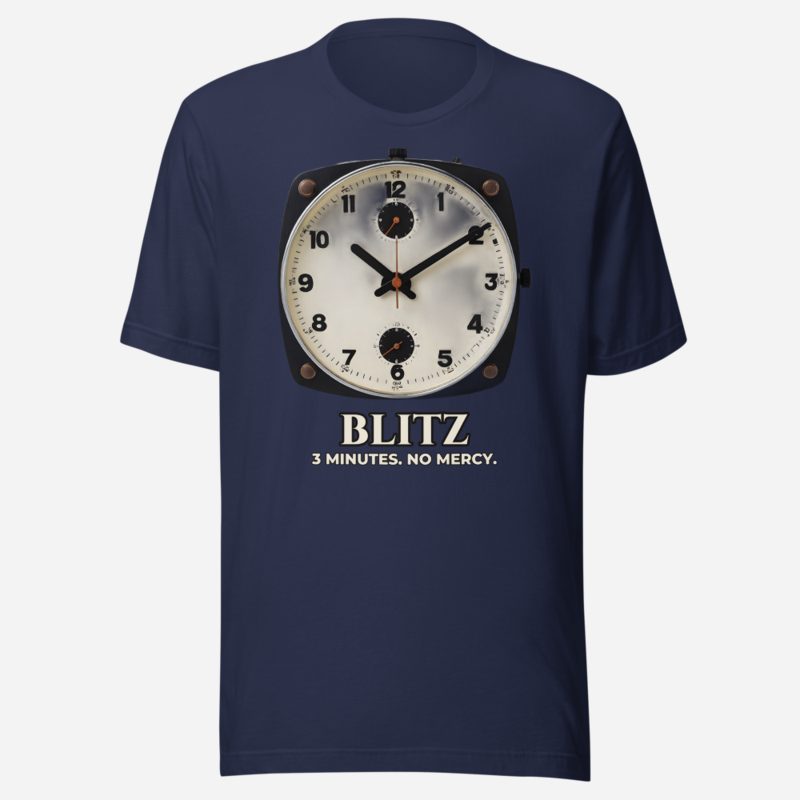 Chess Checkmate Blitz Clock Tee in Navy