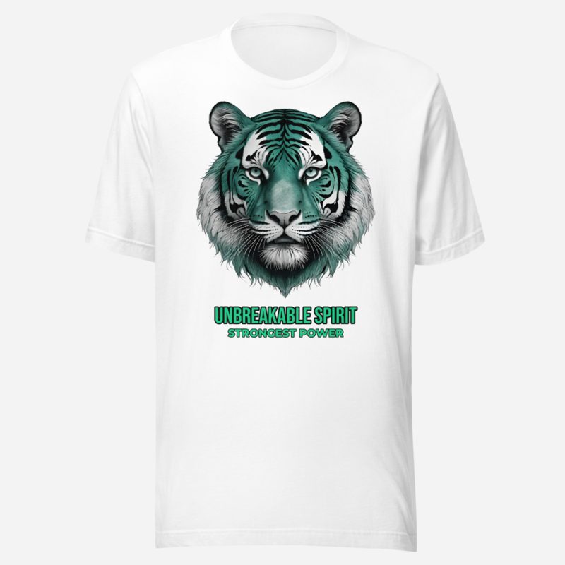 Strongest Power Jade Tiger Tee in White