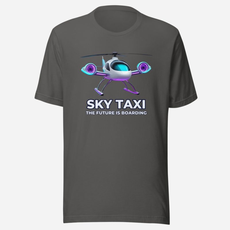 Futuristic Flow Sky Taxi Tee in Asphalt