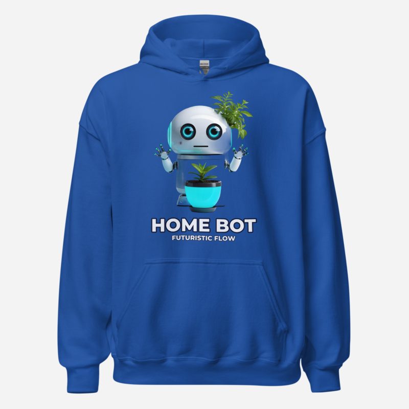 Futuristic Flow Home Bot Hoodie in Royal