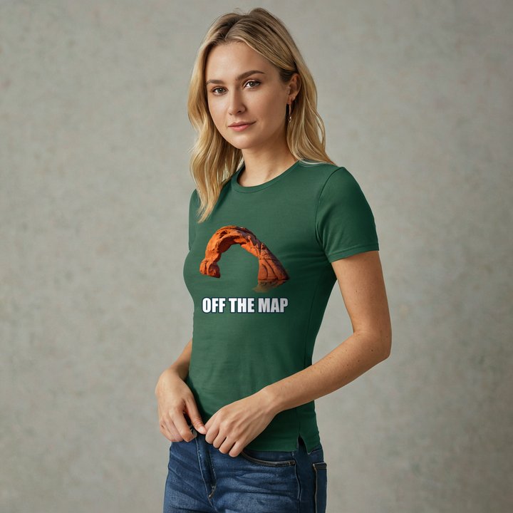 Geographical Effect Off The Map Arch Tee in Forest