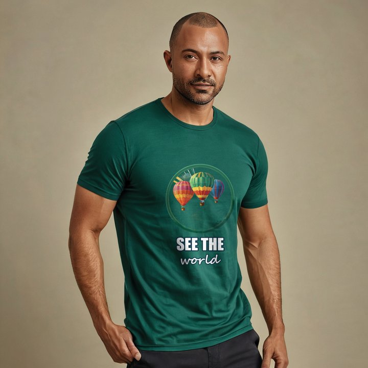 Geographical Effect See The World Balloons Tee in Forest