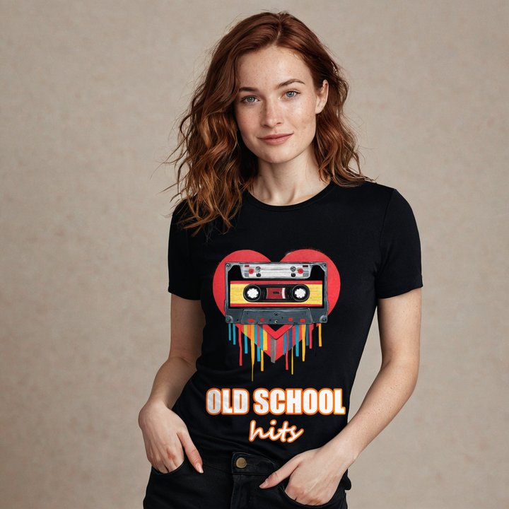 DJ Burna Old School Hits Tape Tee in Black