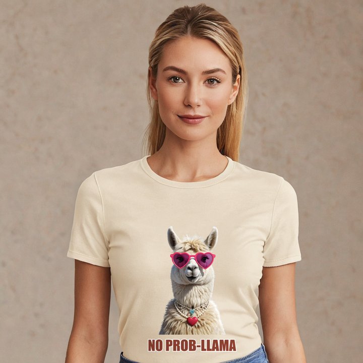 Al Drama Llama No Prob-Llama Pearls Tee in Soft Cream