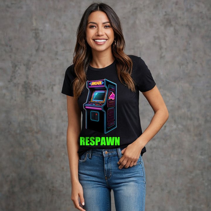 Top Gaming Society Respawn Arcade Tee in Black