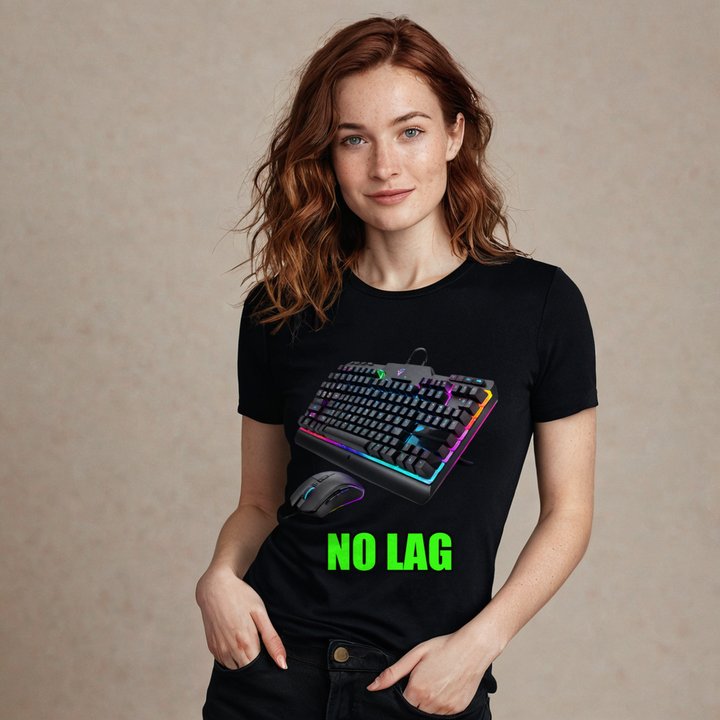 Top Gaming Society No Lag Keyboard Tee in Black