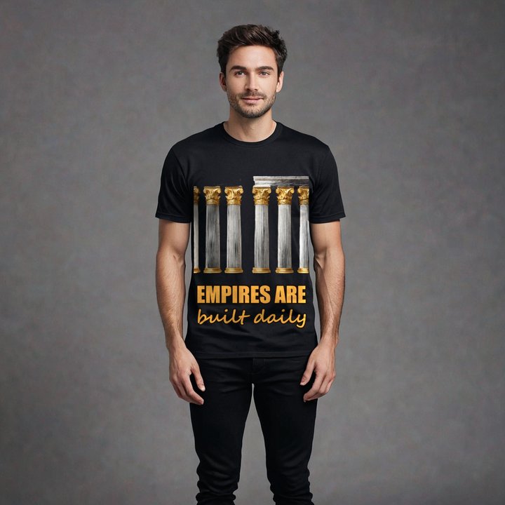 Fire Empire Empires Are Built Daily Columns Tee in Black