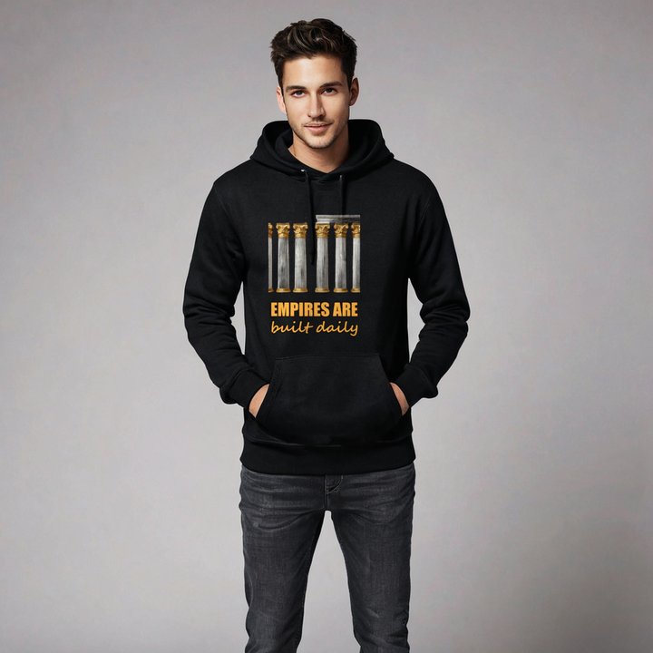 Fire Empire Empires Are Built Daily Columns Hoodie in Black