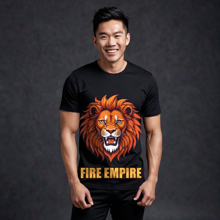 Fire Empire Fire Empire Flame Lion Tee in Black