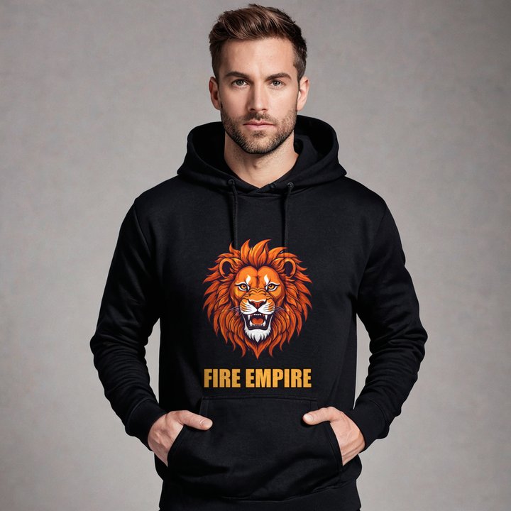 Fire Empire Fire Empire Flame Lion Hoodie in Black