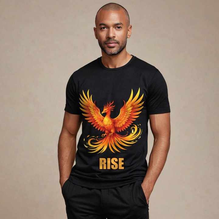 Fire Empire Rise Phoenix Tee in Black