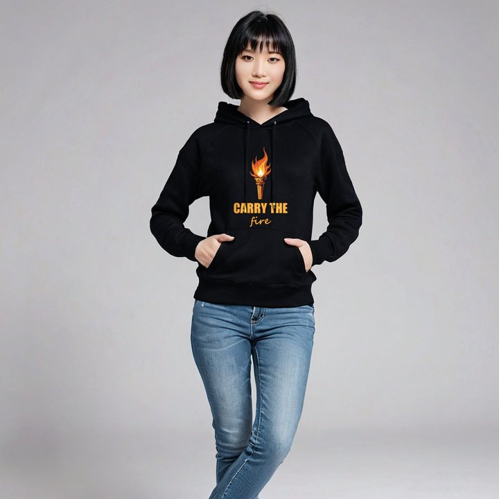Fire Empire Carry The Fire Torch Hoodie in Black