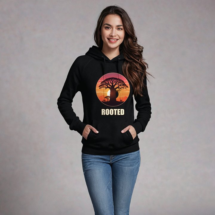 Bongara Bongara Rooted Baobab Hoodie in Black