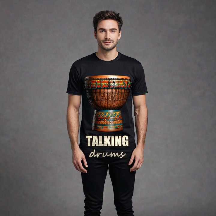 Bongara Bongara Talking Drums Djembe Tee in Black