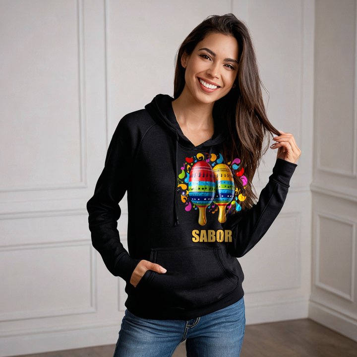 Salsa Tranquila Sabor Maracas Hoodie in Black