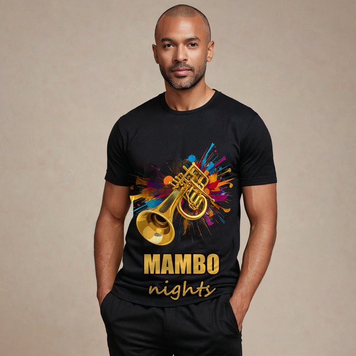 Salsa Tranquila Mambo Nights Trumpet Tee in Black