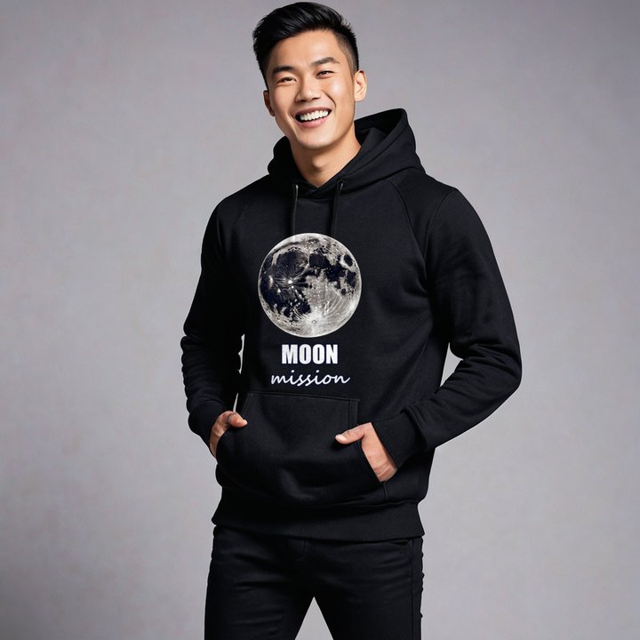 Planetinio Moon Mission Premium Hoodie in Black