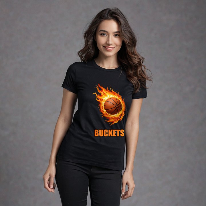 Fly Baller Buckets Ball Fire Tee in Black