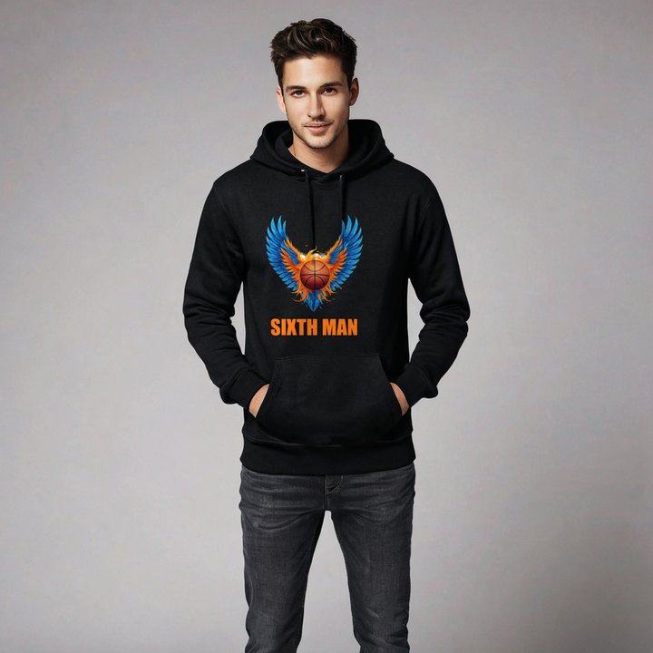 Fly Baller Sixth Man Ball Wings Hoodie in Black