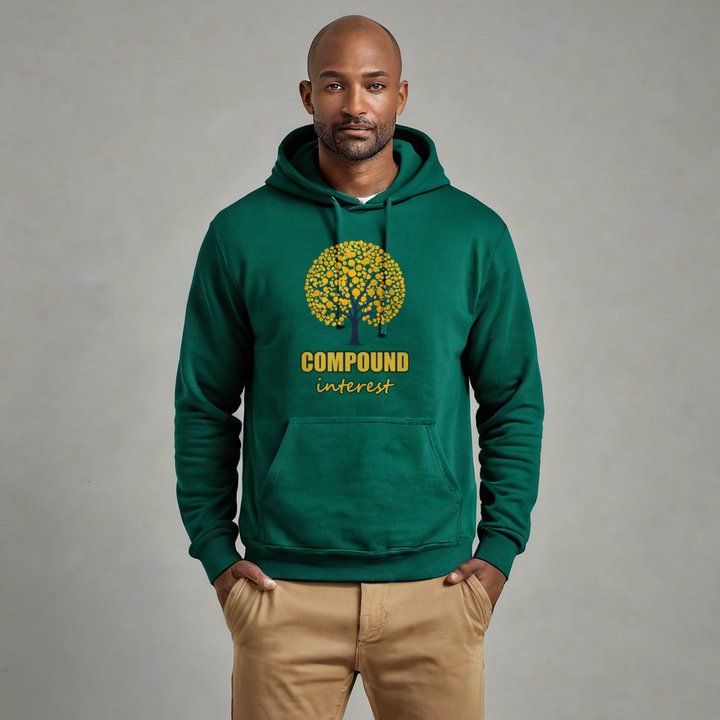 Biggest Bossman Compound Interest Money Tree Hoodie in Forest Green