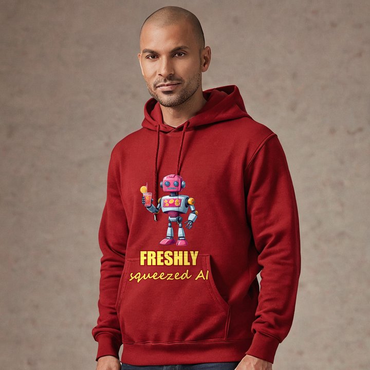 Strawberry Lemonade AI Freshly Squeezed Ai Robot Lemonade Hoodie in Red