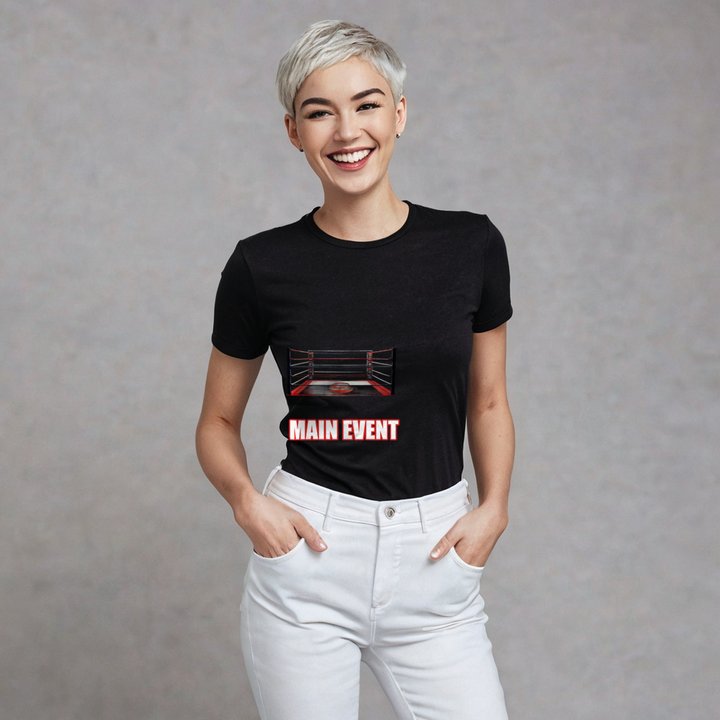 Entertainment Wrestling World Main Event Ring Tee in Black