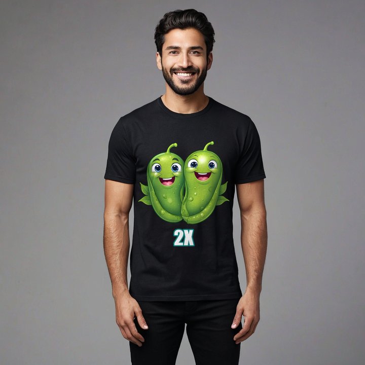 Actual Twin 2X Two Peas Tee in Black