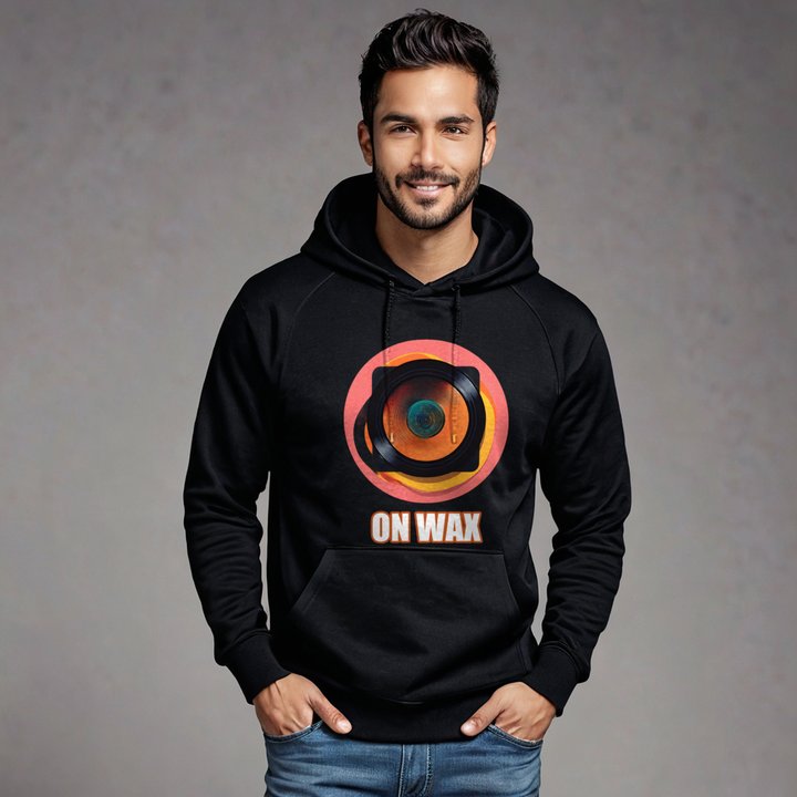 ATL Quality On Wax Record Peach Hoodie in Black