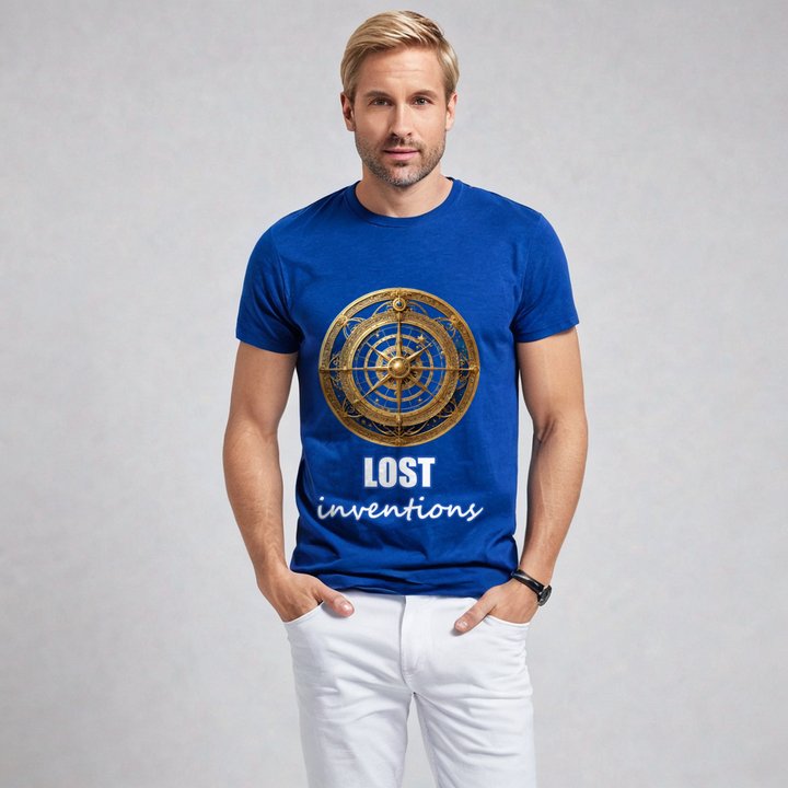 Ancient Visionary Lost Inventions Astrolabe Tee in True Royal