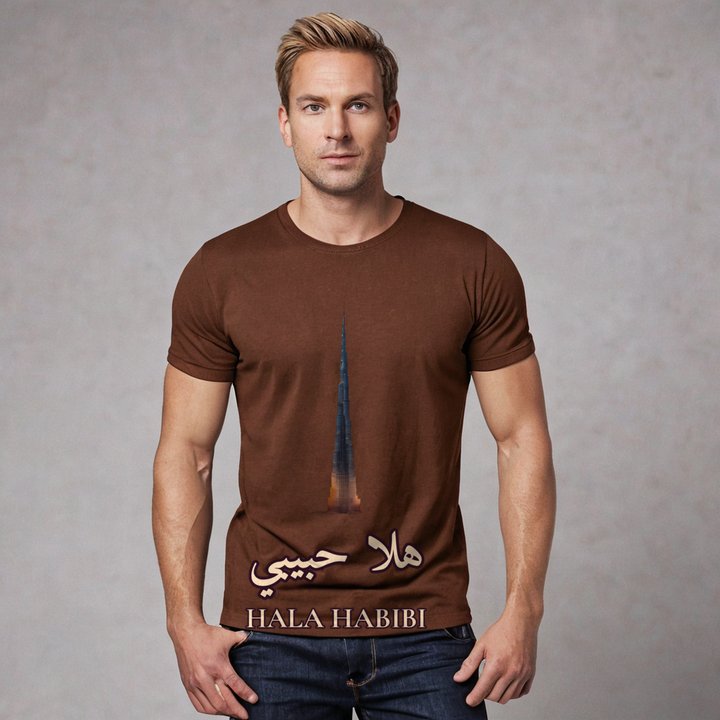 Hala Habibi Hala Habibi Skyline Tee in Brown