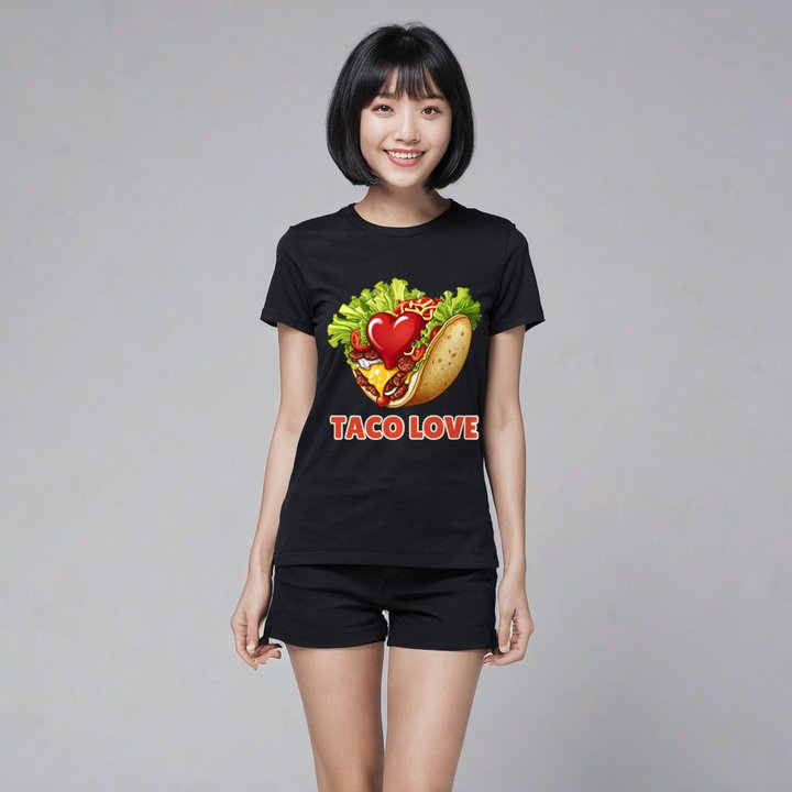 Fast Food Run Taco Love Tee in Black