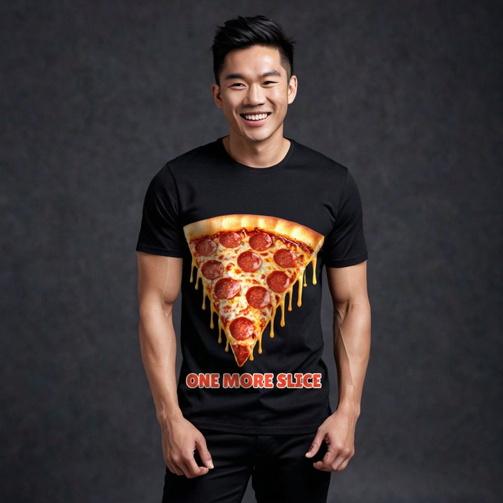 Fast Food Run One More Slice Tee in Black