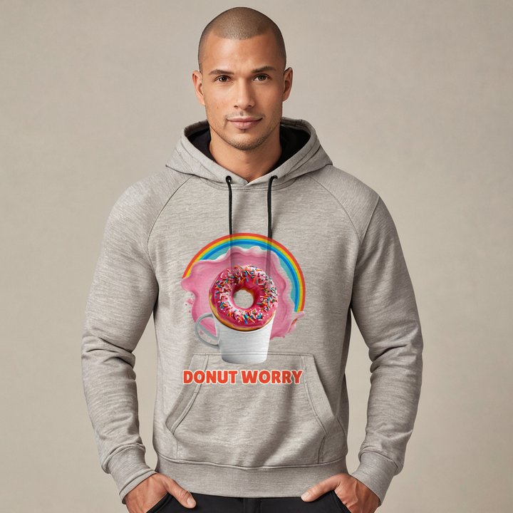 Fast Food Run Donut Worry Hoodie in Ash