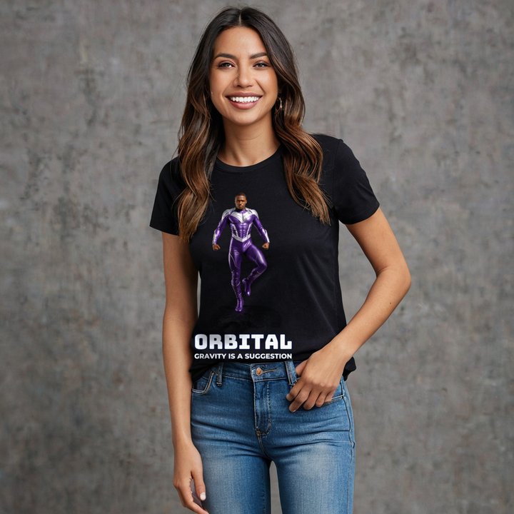 Next Level Superheroes Orbital Tee in Black