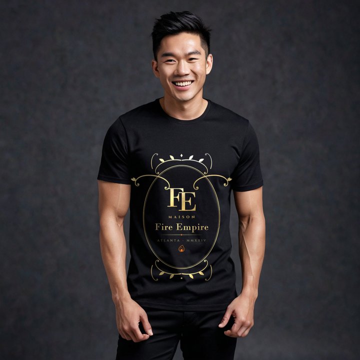 Fire Empire Maison Baroque Cartouche Tee in Black