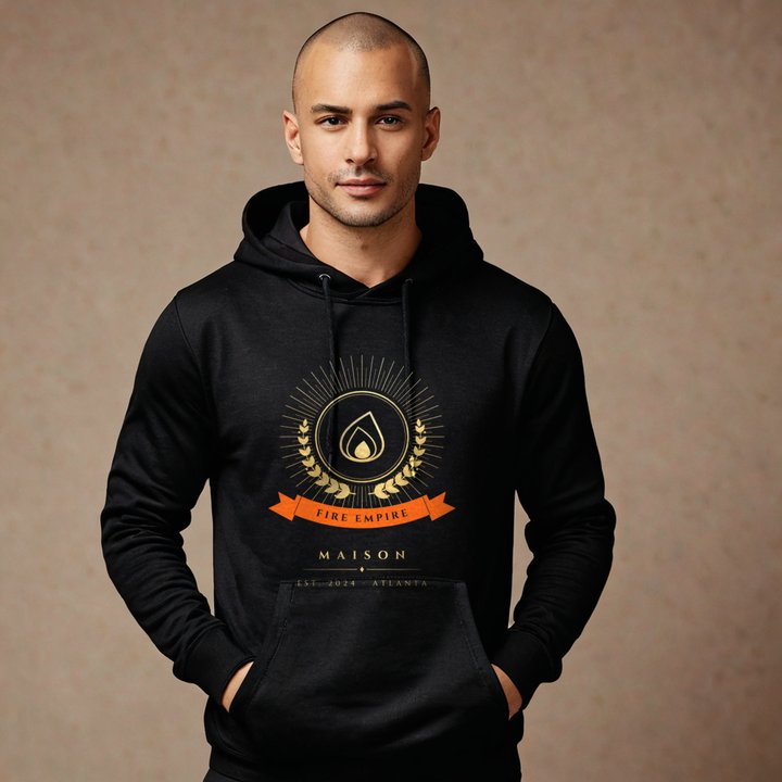 Fire Empire Maison Heraldic Emblem Hoodie in Black