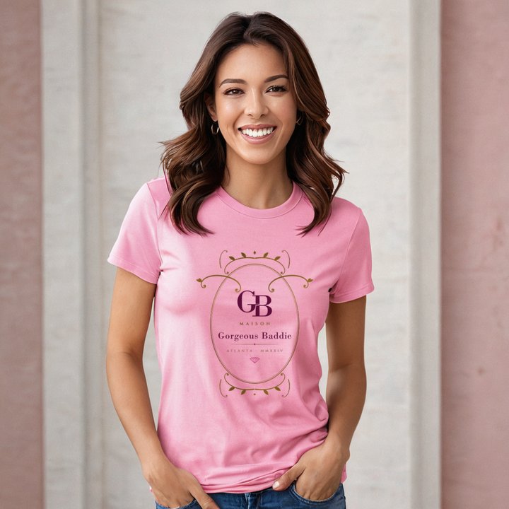Gorgeous Baddie Maison Baroque Cartouche Tee in Soft Pink