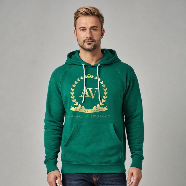 Animal Viewology Maison Crest Hoodie in Forest Green