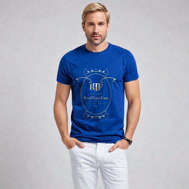 RealTimeFam Maison Baroque Cartouche Tee in True Royal