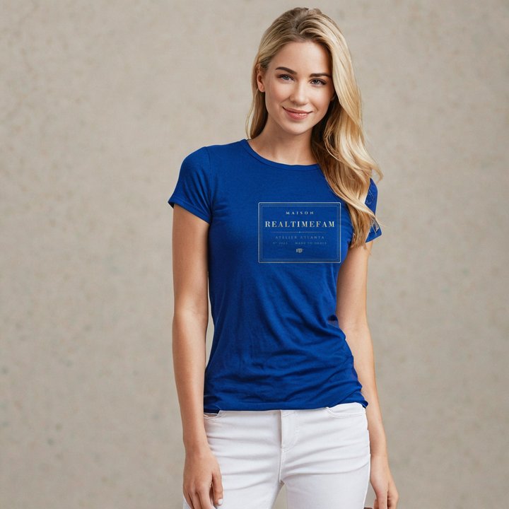 RealTimeFam Maison Atelier Label Tee in True Royal