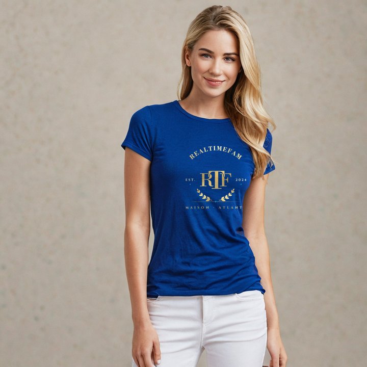 RealTimeFam Maison Heritage Arch Tee in True Royal