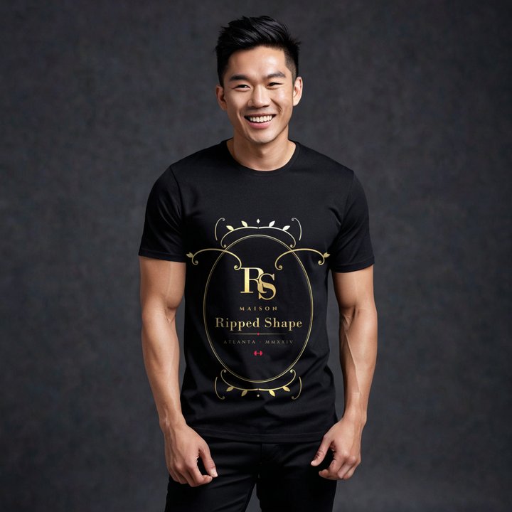 Ripped Shape Maison Baroque Cartouche Tee in Black