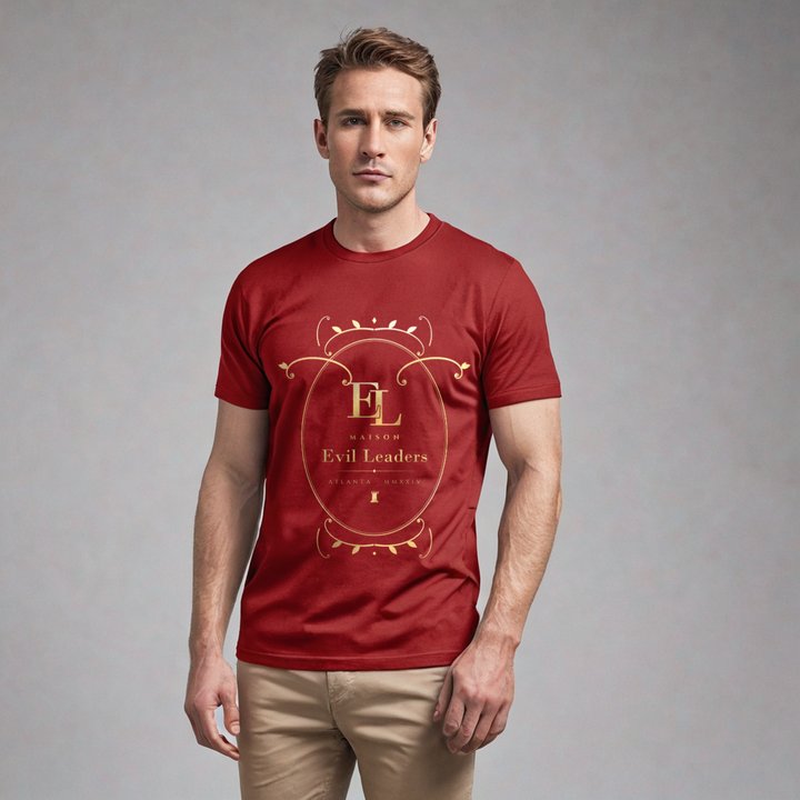 Evil Leaders Maison Baroque Cartouche Tee in Cardinal